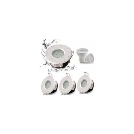 Bardusch-IP65 spot LED encastrable étanche, configuration de douille GU10, adapté aux spots de salle de bain et de cuisine (ampoule non incluse) Blanc Downlight découpe 75mm