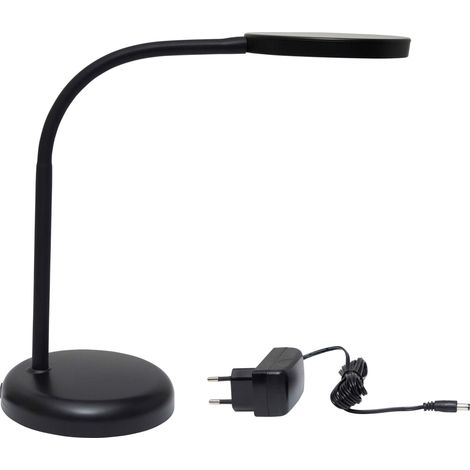 Lampe LED Lampe bureau sur pied stable Petite lampe de bureau peu encombrante pour la table et le bureau Lampe flexible avec température de couleur de 3000K Noir (1/5)
