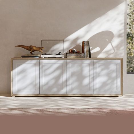 Madia 4 ante linea Tilt CLASSIC in finitura Bianco opaco e Rovere Nodato (1/2)