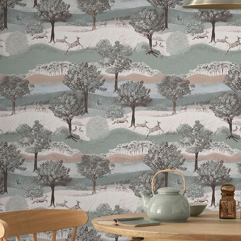 Papier peint intissé Laura Ashley Hartingdon Jade 1005 x 52cm Vert