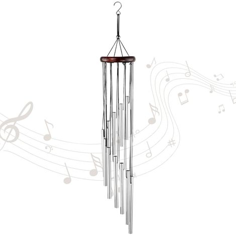 Carillon éolien commémoratif en métal pour intérieur et extérieur avec 12 longs tubes en alliage d'aluminium pour terrasse, balcon