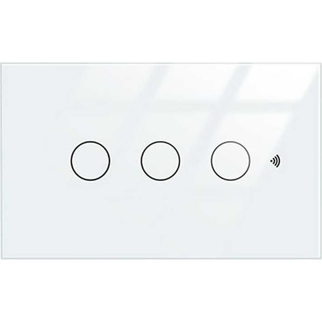 Interruttore Da Parete Touch 3 Tasti, WIFI 2.4G Matter, TUYA, Smart Life,Apple Home, Google Home, Alexa, SmartThings, 10A, AC 90-250V, 50/60HZ, 120X72X38mm, IP20, Bianco (1/3)
