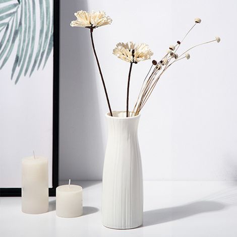 Vase à fleurs de Style nordique, décoration simulée pour salon, salle à manger, Type A, grand blanc (1/5)