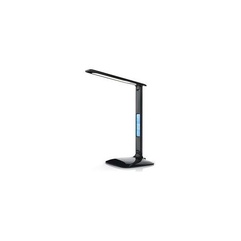 Lampada da scrivania a LED dimmerabile, 3 colori di luce, 5 livelli di luminosità, porta USB per la ricarica di smartphone, luce soffusa per gli occhi (nera) - Crezuo