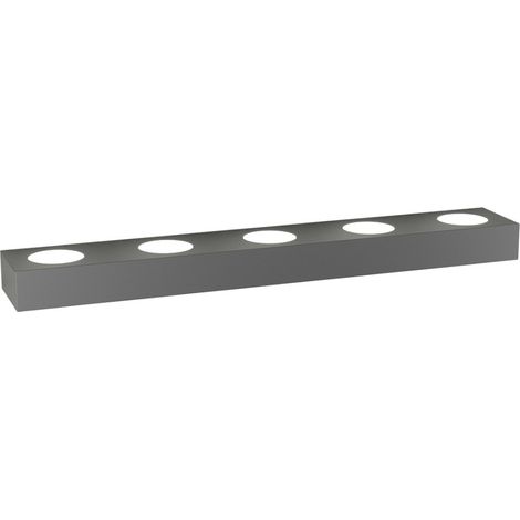 Applique moderna top light beaside 1190 a9 gx53 led metallo biemissione lampada parete, finitura metallo antracite