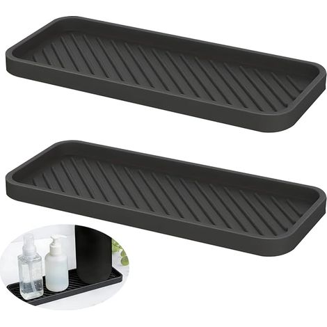 Organizador de fregadero de cocina de silicona de 2 piezas, soporte para esponja y jabón, alfombrilla antideslizante para secar platos, almacenamiento de encimera resistente al calor para accesorios d (1/5)