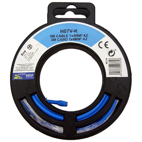 5m cable unipolar H07V-K 4mm2 azul