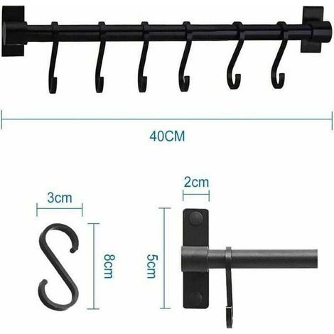 4-Piece Invisible T-Shaped Shelf Brackets, Heavy-Duty Wall Mounting Brackets for Kitchen, Bookcase, and Furniture, Durable Black Steel (1/4)