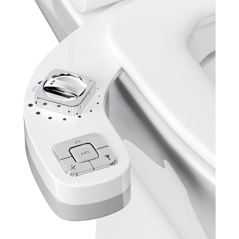 Bidet Toilette WC, Toilette Non Électrique Pulvérisateur Bidet Kit Bidet Rehausse Pour Toilettes Double Buses rétractables Autonettoyantes Pression d'eau réglable Bidet Toilette (1/5)