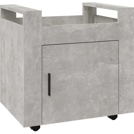 Maison Exclusive - Carrello Scrivania Grigio cemento 60x45x60 cm Legno Multistrato (1/5)