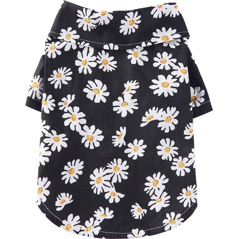 Chemise Hawaïenne Pour Chien - Coton Et Polyester - Style Tropical Été - Boutons Pression - Taille S (1/5)