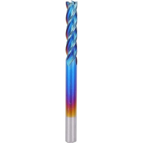 4-schneidiger Schaftfräser aus Wolframstahl mit NanoBlue-Beschichtung, CNC-Fräser mit geradem Griff (3,175 x 3,175 x 1 Zoll)