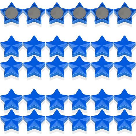 Kühlschrankmagnet, 30 Stück starke Magnete, Magnettafelmagnete, Kühlschrankmagnet, kleiner Whiteboard-Magnet, Mini-Dekorationsmagnete, für Magnettafel, Kalender (Stern, Blau) (1/5)