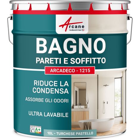 Pittura per pareti e soffitti di bagni: ARCADECO - 1215 - 10 L Turchese Pastello - RAL 6034 - ARCANE INDUSTRIES (1/5)