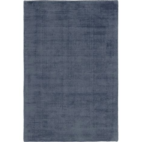 Tapis denim bleu vintage en viscose tissé main - 200 x 140 cm