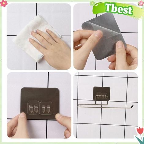 Tbest porte-torchons Porte-serviettes en Papier Sous Armoire, en Acier Inoxydable, pour Cuisine, Salle de Bain, luminaire cordon (1/5)