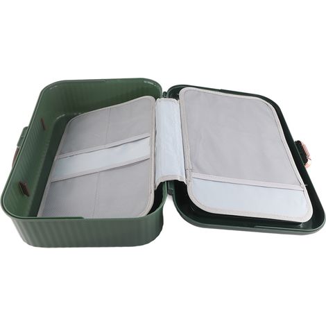 Multifunktionale Dokumentenaufbewahrungsbox mit großem Fassungsvermögen, zweilagiger Innenauskleidung, Zertifikatsorganizer für Zuhause, Schwarzgrün (1/5)