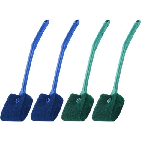 Lot de 4 éponges nettoyantes pour aquarium, double face, outil de nettoyage pour vitres de bac à poissons, avec poignée antidérapante (1/5)