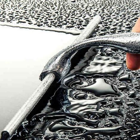 Raclette en inox - 1 pièce - Convient pour nettoyage fenêtre, vitre, pare-brise, miroir Étiquette (1/4)