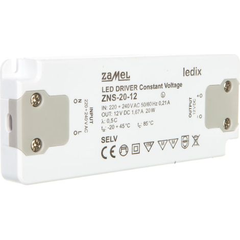 Schlankes LED-Netzteil 12V DC 20W ZNS-20-12 LDX10000138 (1/2)