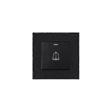 Un interrupteur de sonnette avec vis, panneau en verre trempé, interrupteur de sonnette mural, type à bouton-poussoir, 220-250V, compatible avec les équipements hôteliers. (1/5)