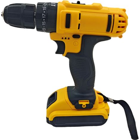 Perceuse Visseuse Sans Fil 21V, Perceuse à Percussion Multifonction avec Batterie et Chargeur, Tournevis Électrique Compact pour Bricolage