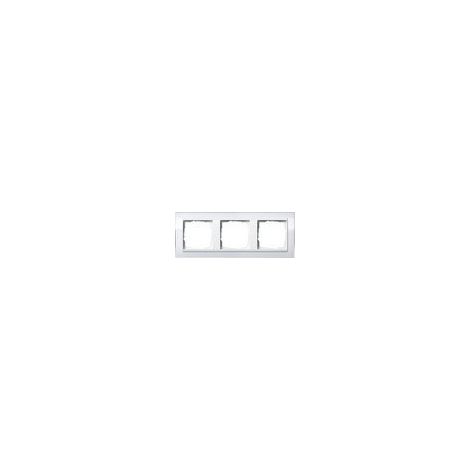 GIRA 0213723 TRIPLE CADRE DE RECOUVREMENT CAS CLAIR BLANC AVEC CADRE BLANC