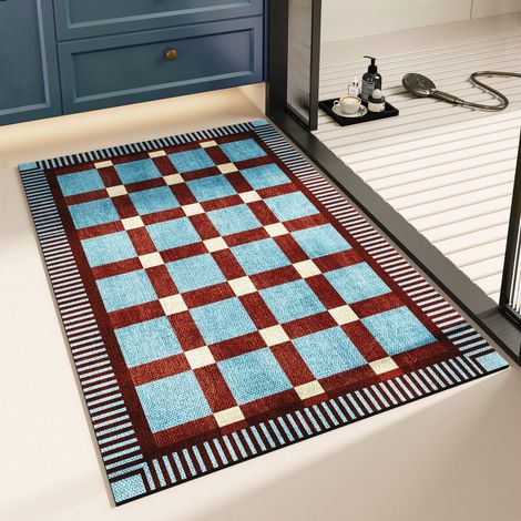 Tapis rectangulaire en terre de diatomées 50×80 cm, tapis absorbant pour entrée et salle de bain (1/2)