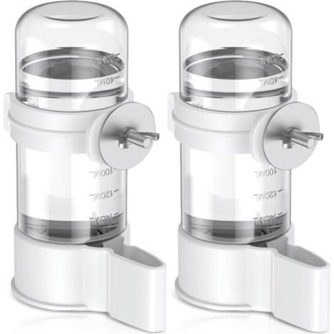 2 Distributeur Eau, 140ml Plastique Acier, Transparent Oiseaux Hamster Cage (1/5)
