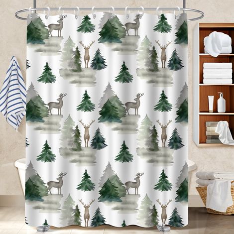 Rideau polyester pour douche 180x180 esthétique séparation douche pour cacher un carrelage un peu vieillot (1/5)