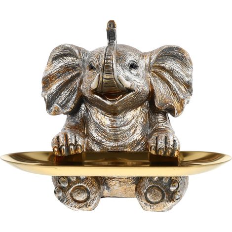 Décoration de plateau à bonbons : sculpture d'éléphant bol à bonbons porte-bonbons porte-clé porte-bijoux plateau à clés pour couloir, salon, bureau, salle de bain, chambre à coucher (1/5)