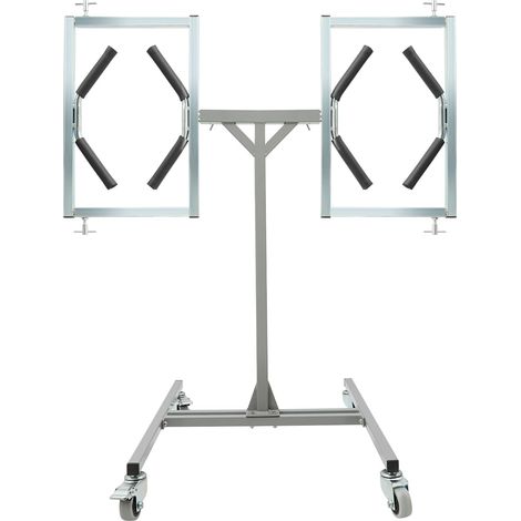 Support de peinture pour moyeu de roue avec supports rotatifs + 2 jantes au toucher, Capacité de charge : 60kg, pour maisons, garages, ateliers de voiture (1/5)