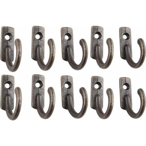 Lot de 10 crochets muraux décoratifs porte-clés vintage - Bronze - maison - rangement - sans perçage (1/5)