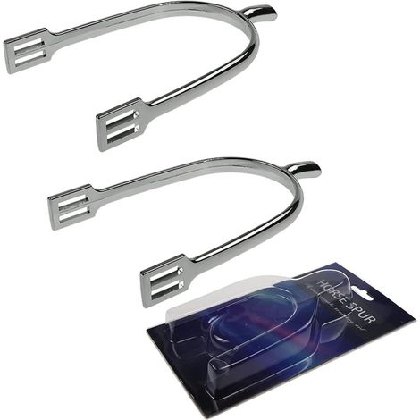 Lot de 2 éperons rectangulaires en alliage de zinc de qualité supérieure - Tête creuse - Plaqué - Équipement professionnel - Éperon de cheval en alliage de zinc (1/5)