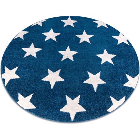 Tappeto SKETCH cerchio - FA68 blu/bianco - Stelline Stelle blue rotondo 140 cm