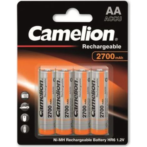 CAMELION NiMH-Mignon-Akku 2700 mAh, 4 Stück, mit Batterienbox