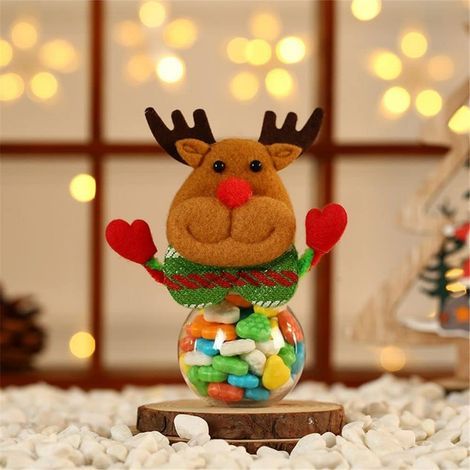 Bocal à Bonbons, Nouvel An Sacs Cadeaux Bocal à Bonbons Bouteille de Rangement Sac de Père Noël Doux Boîtes de Sac à Bonbons de Noël, Parfait Cadeau de Noël Nouvel An pour Garçons Filles (1/5)