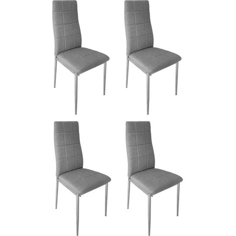 Set mit 4 gepolsterten tufting stuhlen fur esszimmer und wohnzimmer 4 teilig grau 8