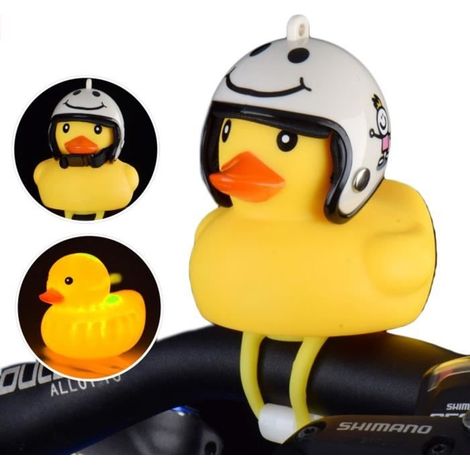 Sonnette de vélo cloche de canard jaune SALUTUYA pour enfant avec lumière klaxon sport decoration (1/4)