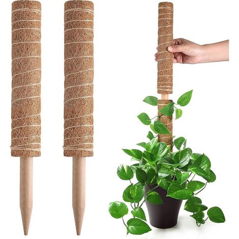 2 PC Moss Pole, Extendable Plant Sticks Support, Plant Stakes for Indoor Potted Plant, 40cm Coco Potted Plant Trellis for Pothos and Other Climbing Plants (1/5)