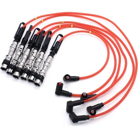 Bobine D'allumage Bougies Fils Câble Rouge 6 Pièces pour Golf III Corrado VR6 2.8 2.9 avec Extracteur