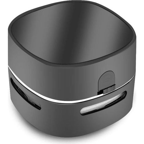 Mini aspirapolvere portatile nero ricaricabile da scrivania, pulisce tastiere, matite e residui di gomma. (1/5)