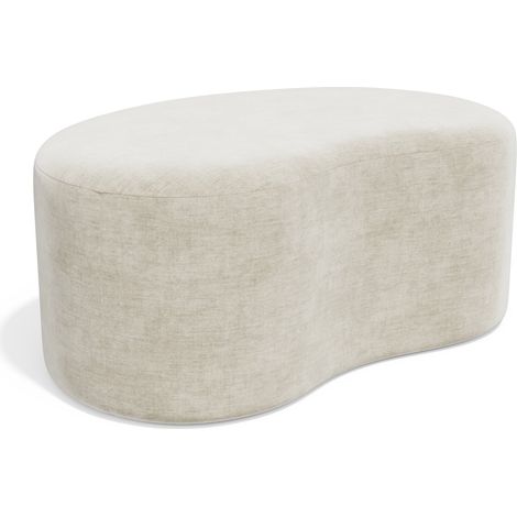 Pouf 80cm en velours crème (1/5)