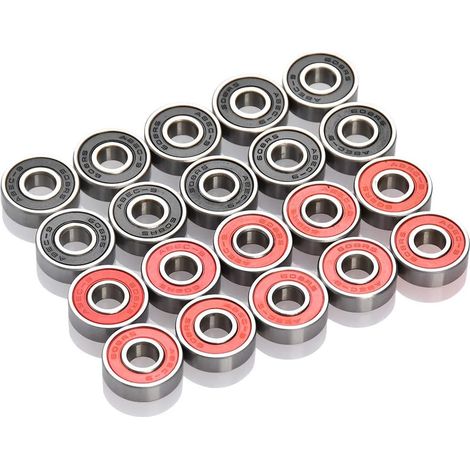 20 Roulements à Billes 608RS Roulement de Skateboard Bearings ABEC-9 Roulements à Roulettes Miniatures à Gorge Profonde Patins à Roues pour Longboard, Skateboards, Trottinettes et Rollers (1/5)