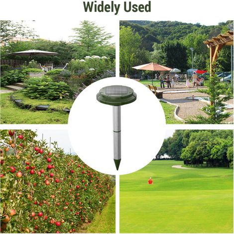 Répulsif de serpent ultrasonique, étanche à 360 °, répulsif de taupe, à énergie solaire et Rechargeable, pour pelouse, cour, jardin