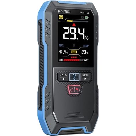 Humidimètre à Bois Rechargeable sans Fil WMT10 pour Bois de Chauffage, Mur, béton, Brique, détecteur d'humidité, Enregistrement des données, Lampe de Poche