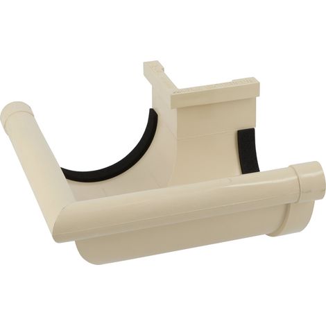 Angle extérieur à joint - Sable - pour gouttière PVC demi-ronde de 16 - Nicoll (1/4)