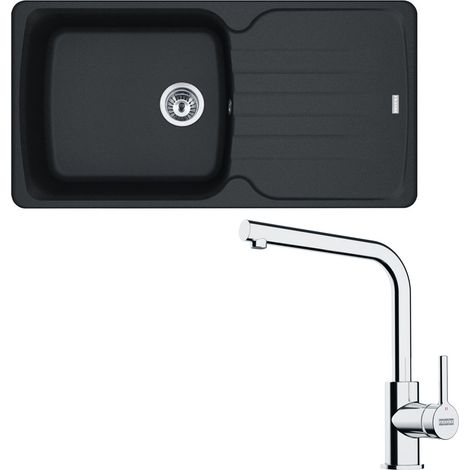 Pack évier XL Antea Fragranit noir mat 970 x 500 x 210 mm + mitigeur Lina L - Franke (1/5)