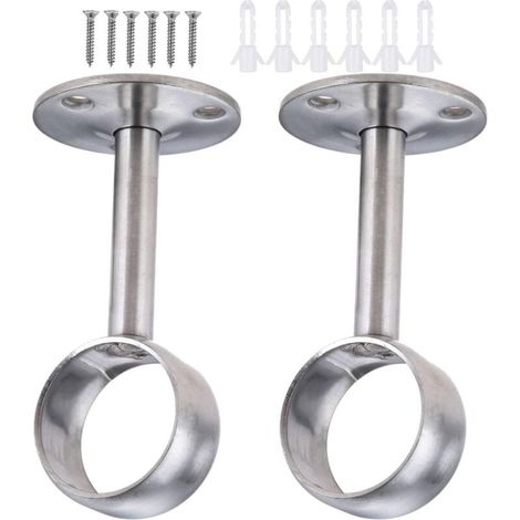 32 mm Edelstahl-Gardinenstangenhalterungen – 4er-Set robuste Wandbefestigungen für Bad, Küche und Kleiderschrank