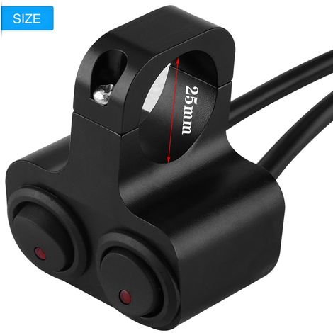Poignée de moto en alliage d'aluminium CNC 1 pouce 25mm avec interrupteur double pour phare et projecteur (1/5)